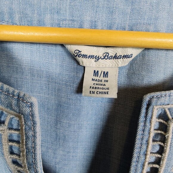 Tommy Bahama Women's Medium Embroidered Jean Tunic - Picture 4 of 8